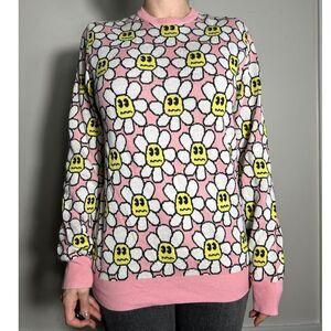 ALAB Crewbie Peony and Daisy Smiley Sweater Size Medium